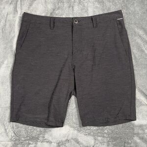 Volcom Chino Shorts Mens 34 Black Poly/Cotton/Spandex Striped